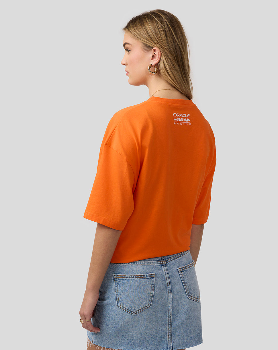 Oracle Red Bull Racing Unisex Max Verstappen Puzzle T-Shirt - Exotic Orange - Exotic Orange