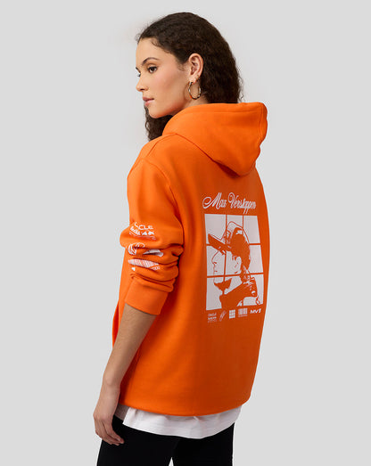 Oracle Red Bull Racing Unisex Max Verstappen Puzzle Pullover Hoodie - Exotic Orange