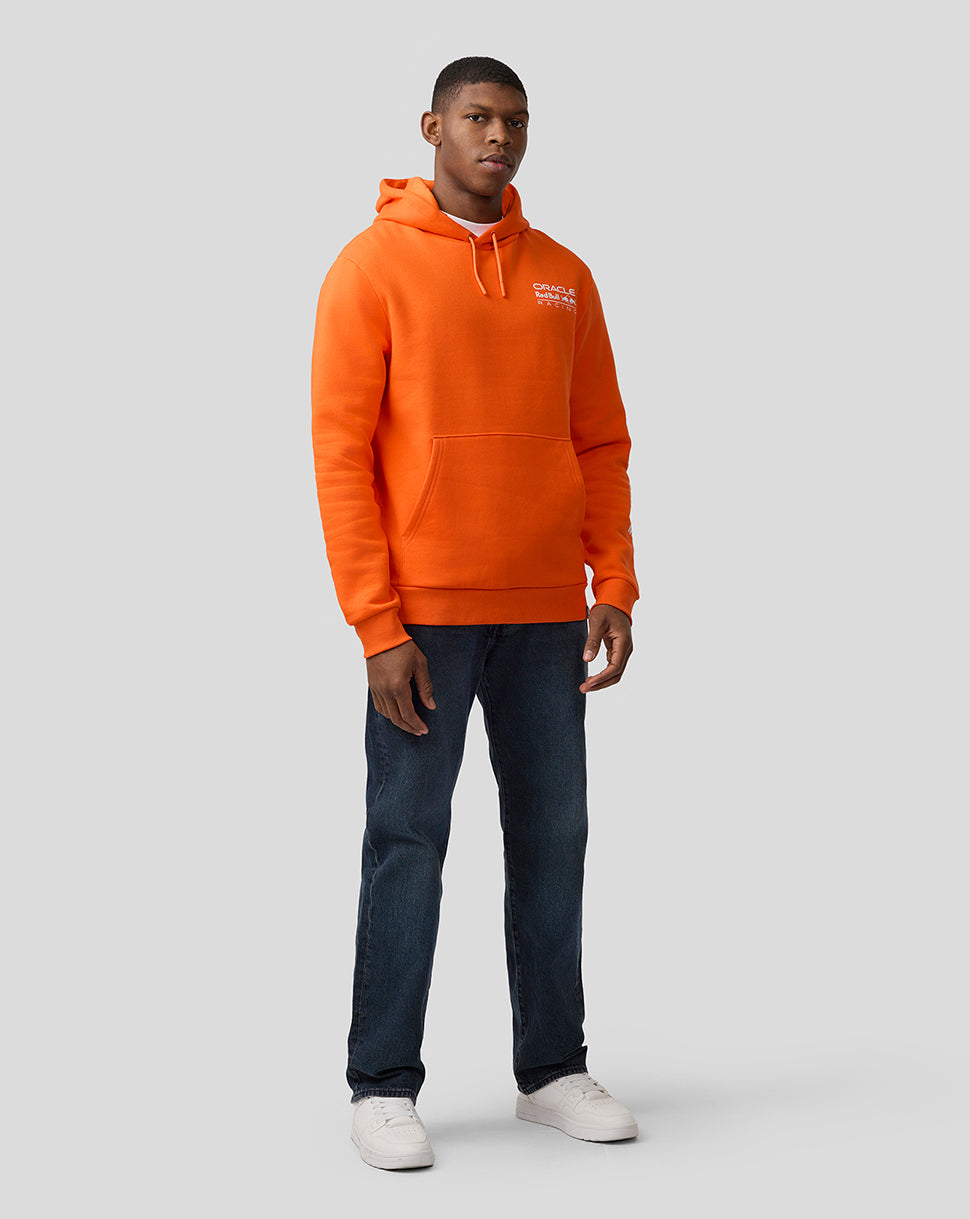 Oracle Red Bull Racing Unisex Max Verstappen Puzzle Pullover Hoodie - Exotic Orange