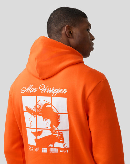 Oracle Red Bull Racing Unisex Max Verstappen Puzzle Pullover Hoodie - Exotic Orange