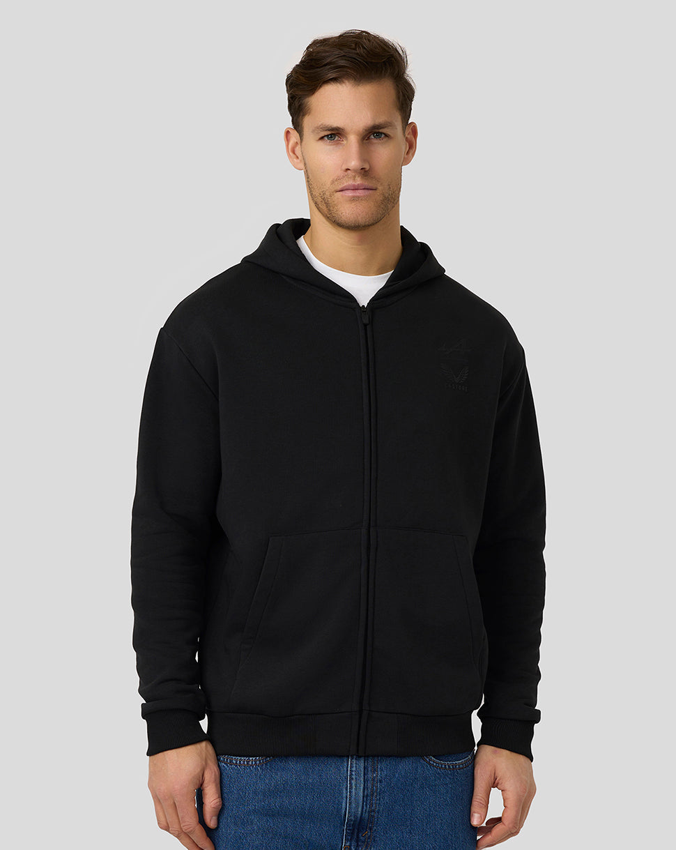 BWT Alpine Formula One Team Unisex-Hoodie mit Reissverschluss von Dual Brand, schwarz auf schwarz - Caviar Black
