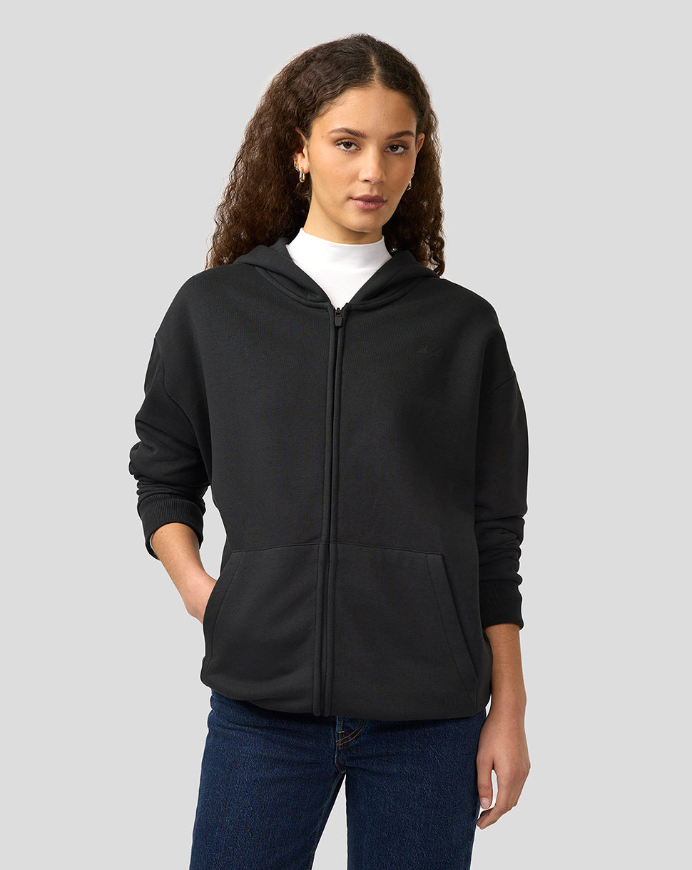 BWT Alpine Formula One Team Unisex-Hoodie mit Reissverschluss von Dual Brand, schwarz auf schwarz - Caviar Black