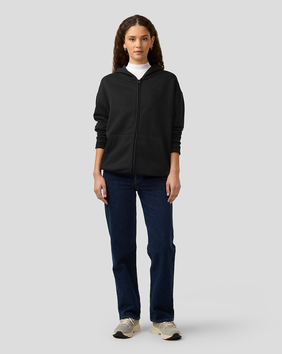 BWT Alpine Formula One Team Unisex-Hoodie mit Reissverschluss von Dual Brand, schwarz auf schwarz - Caviar Black