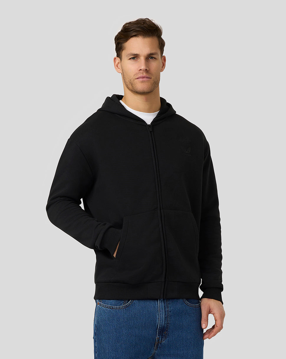 BWT Alpine Formula One Team Unisex-Hoodie mit Reissverschluss von Dual Brand, schwarz auf schwarz - Caviar Black