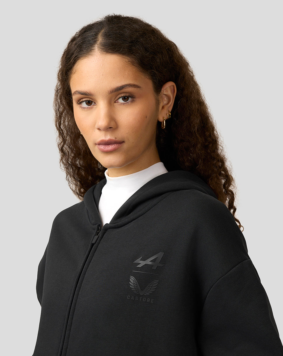 BWT Alpine Formula One Team Unisex-Hoodie mit Reissverschluss von Dual Brand, schwarz auf schwarz - Caviar Black