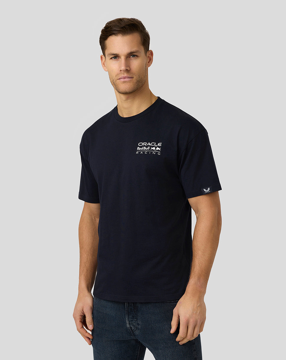 Oracle Red Bull Racing Unisex Max Verstappen Oversized Crest T-Shirt - Night Sky