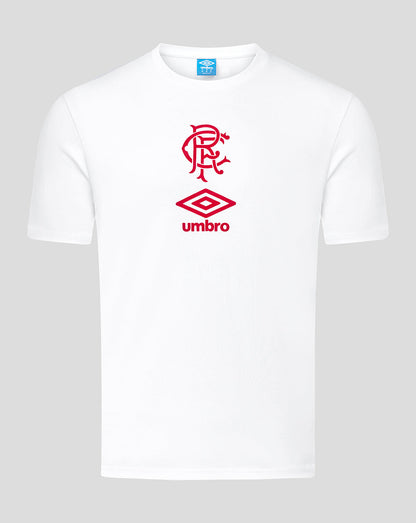 Rangers Junior 25/26 Travel Short Sleeve Tee - White/Red