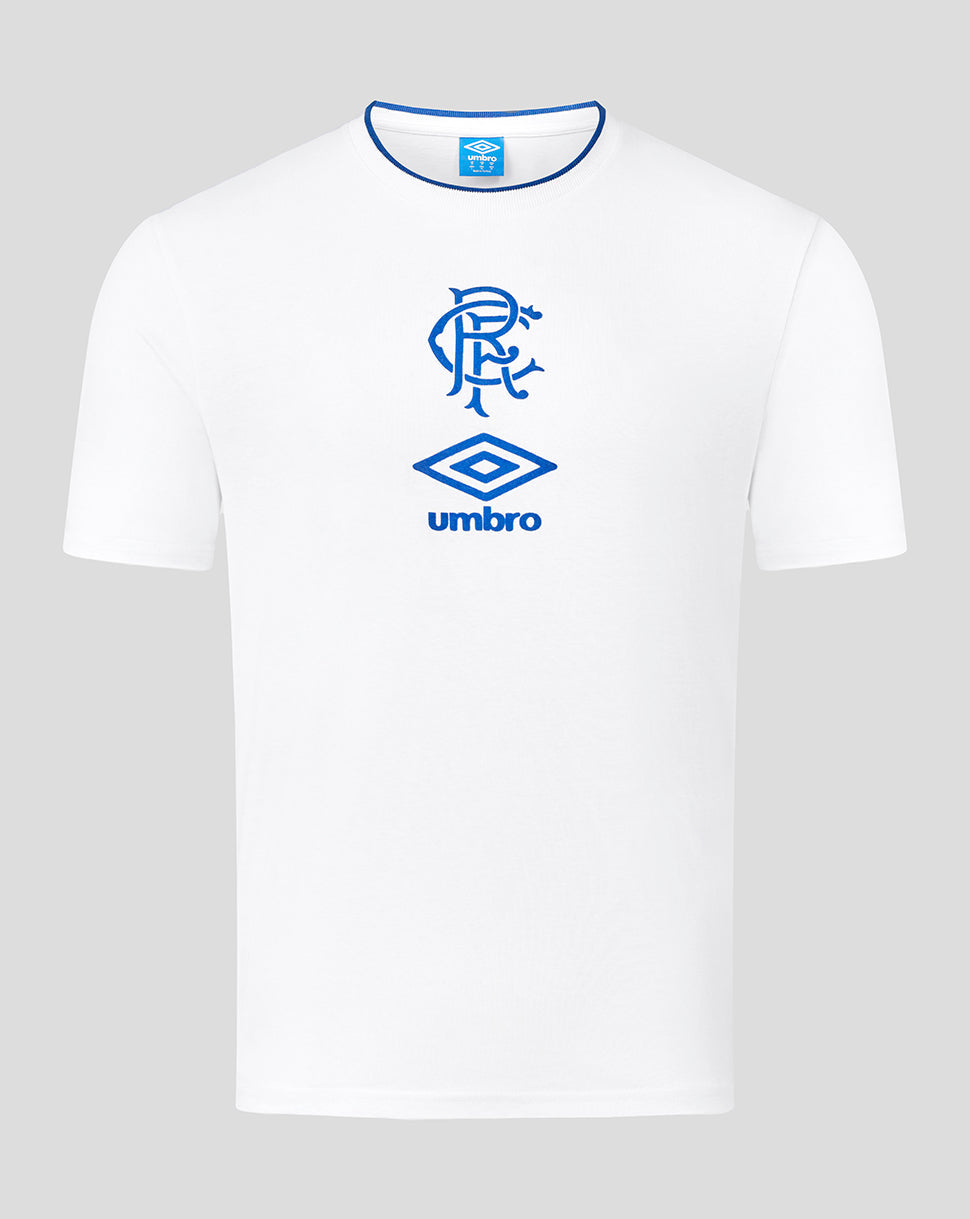 Rangers Erwachsene 25/26 Travel Kurzarm-T-Shirt - Weiss/Blau - Brilliant White/Lapis Blue
