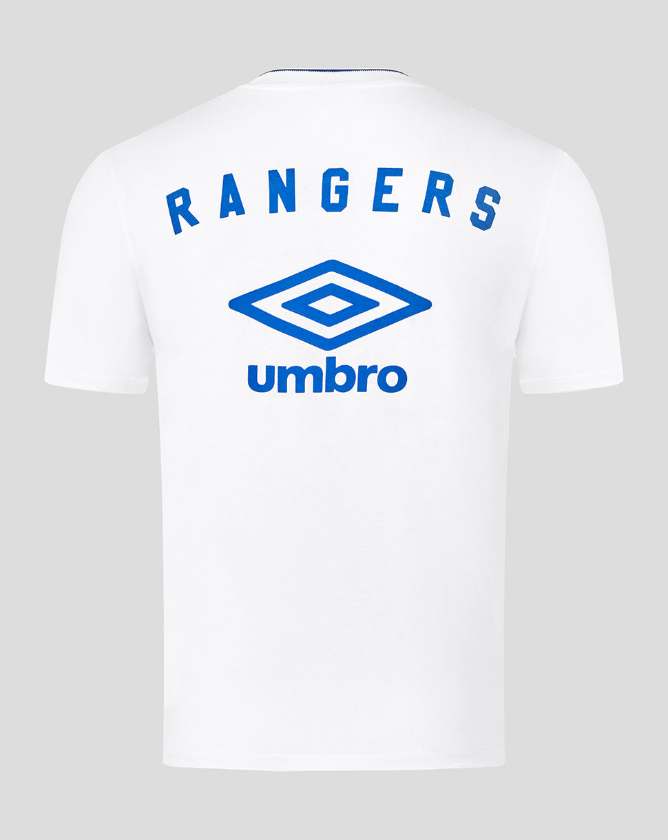 Rangers Erwachsene 25/26 Travel Kurzarm-T-Shirt - Weiss/Blau - Brilliant White/Lapis Blue