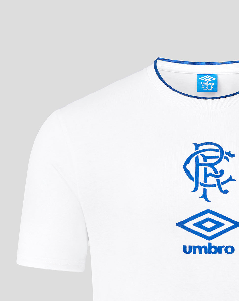 Rangers Erwachsene 25/26 Travel Kurzarm-T-Shirt - Weiss/Blau - Brilliant White/Lapis Blue
