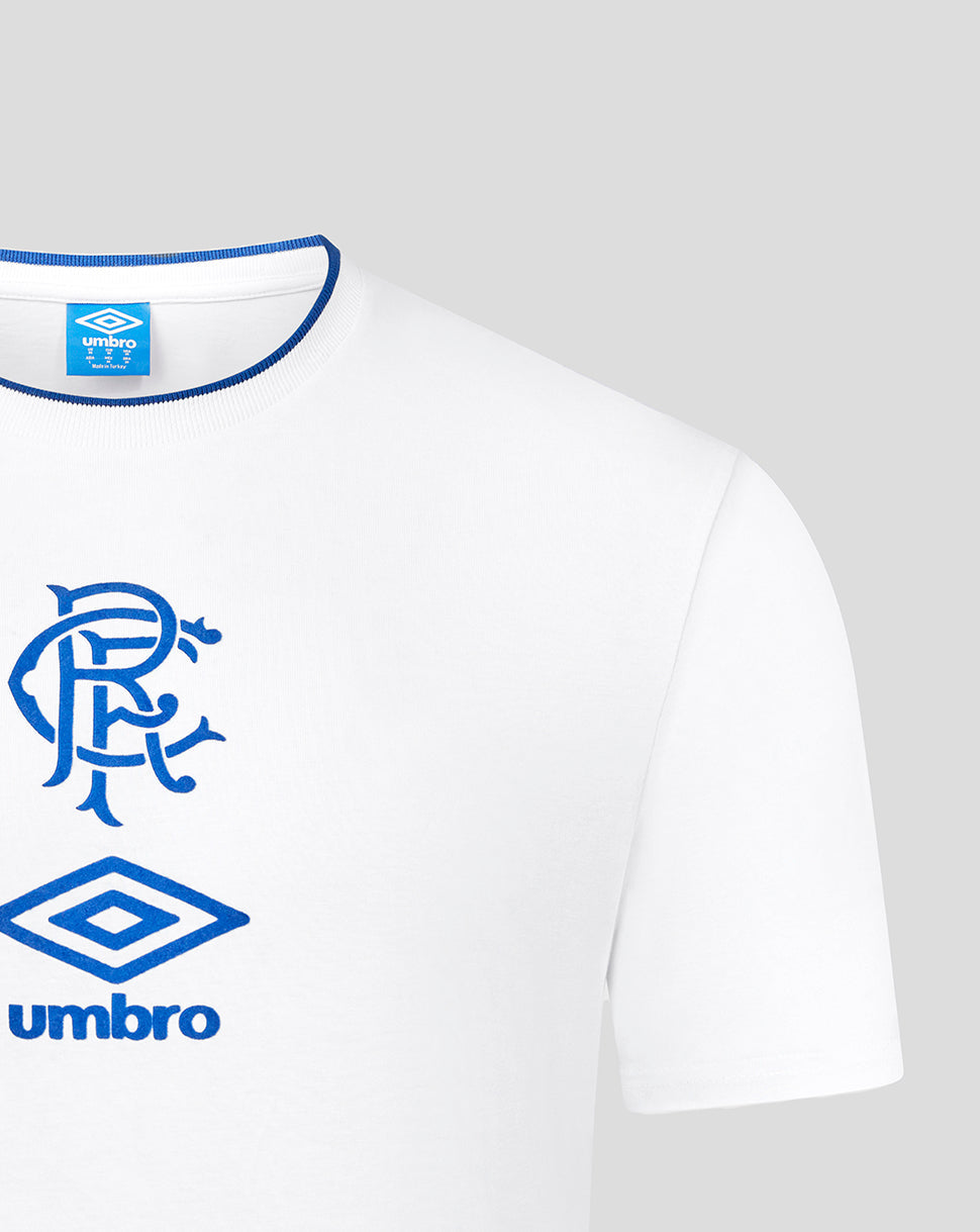 Rangers Erwachsene 25/26 Travel Kurzarm-T-Shirt - Weiss/Blau - Brilliant White/Lapis Blue