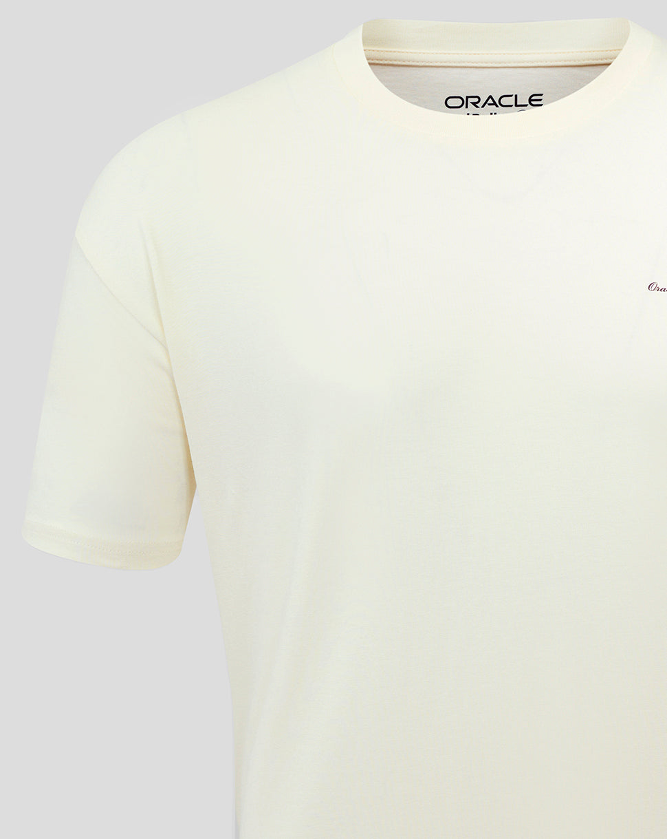 Oracle Red Bull Racing Unisex Heritage Script T-Shirt - Egret