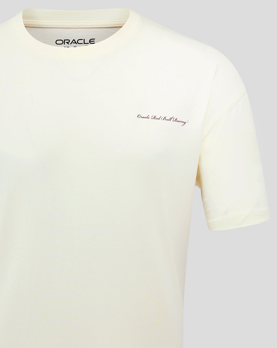 Oracle Red Bull Racing Unisex Heritage Script T-Shirt - Egret