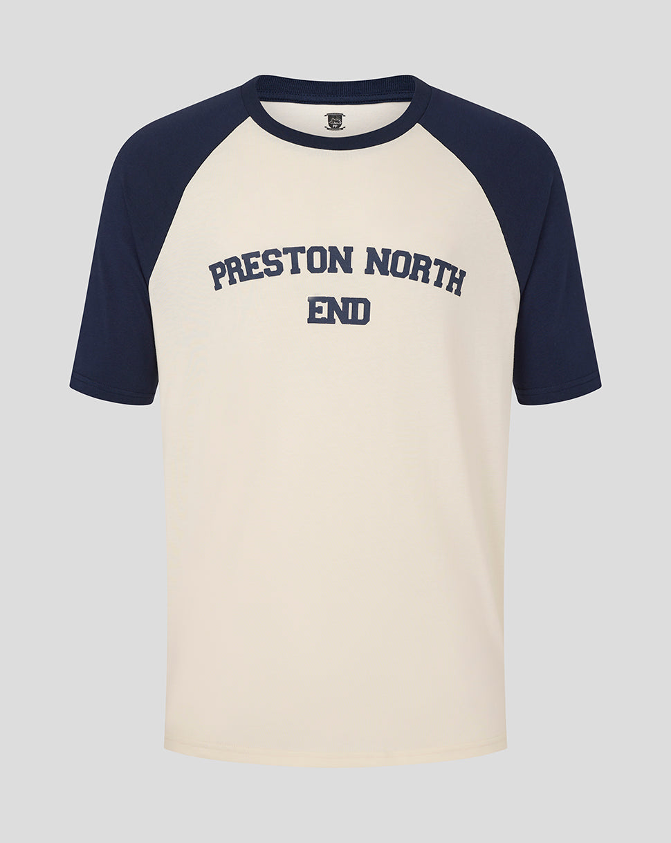 Preston Unisex 25/26 Contemporary Raglan Tee - Egret/Black Iris