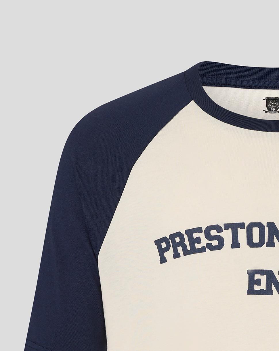 Preston Unisex 25/26 Contemporary Raglan Tee - Egret/Black Iris
