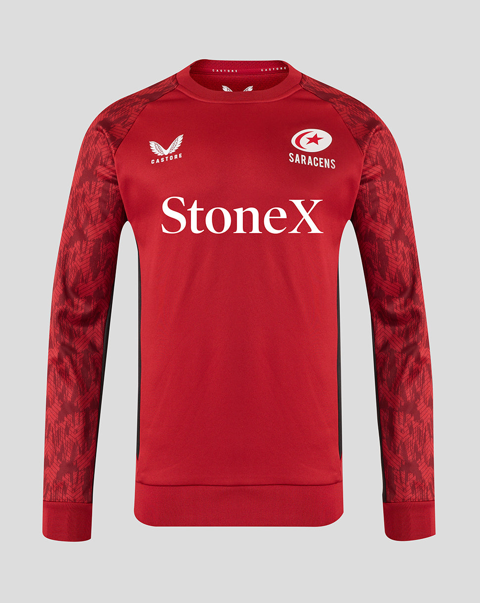 Saracens Unisex 25/26 Training Sweatshirt - Rhythmic Red