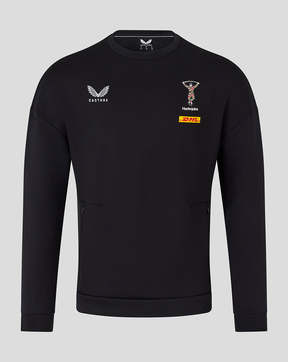Harlequins Unisex 25/26 Travel Crew Sweatshirt - Caviar