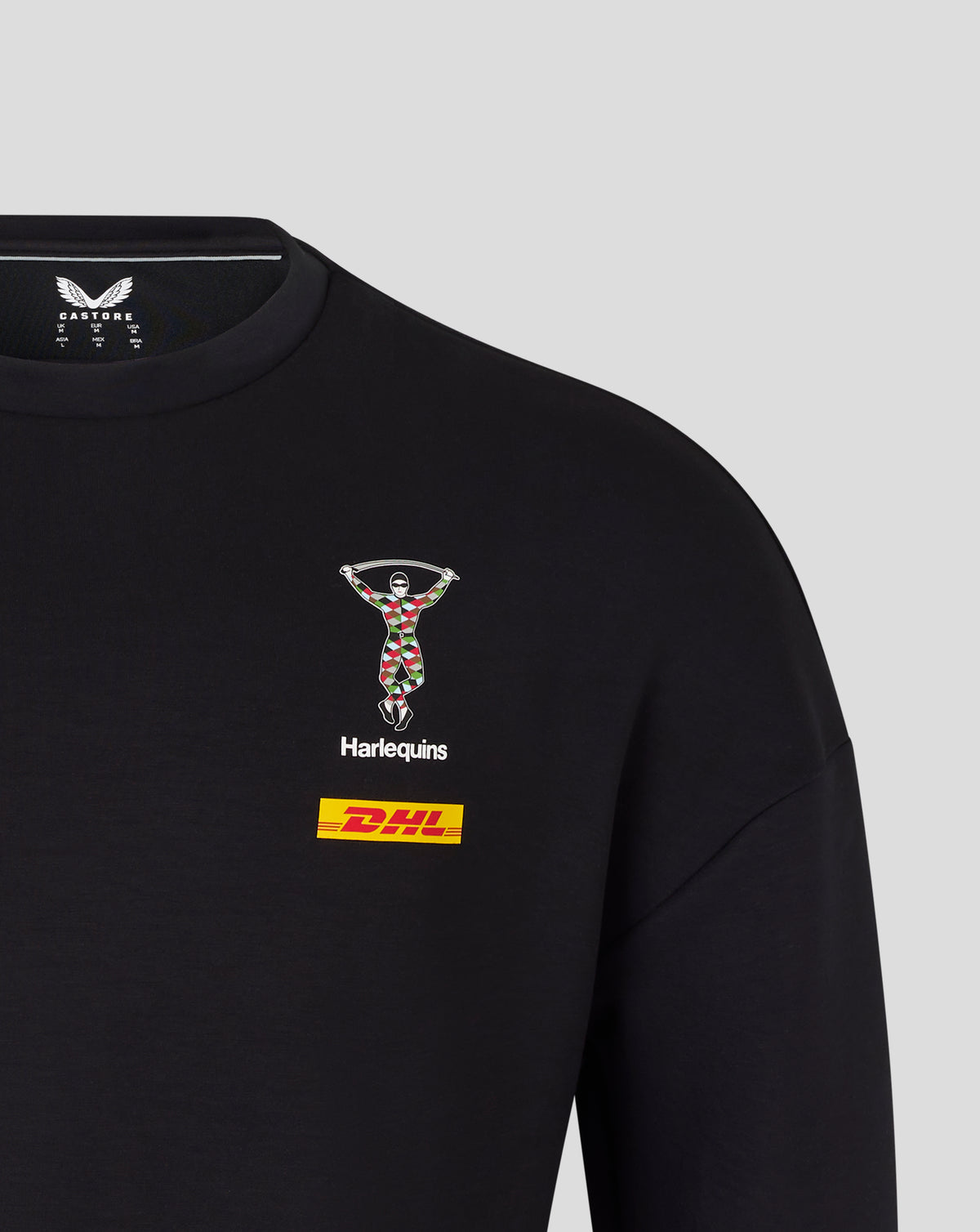 Harlequins Unisex 25/26 Travel Crew Sweatshirt - Caviar