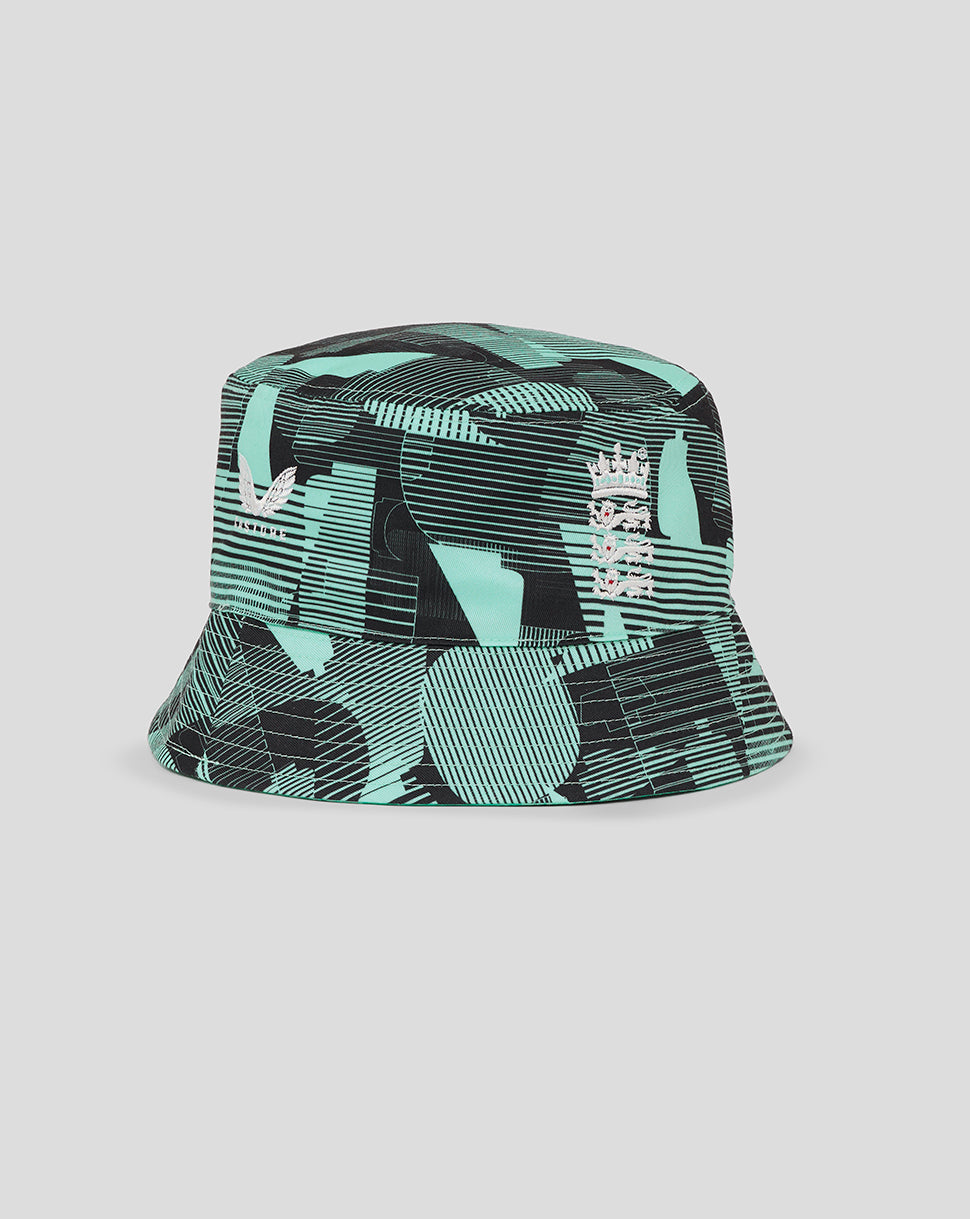 England Cricket 25/26 Ashes Training Wendbarer Bucket Hat - Caviar/Aqua Splash