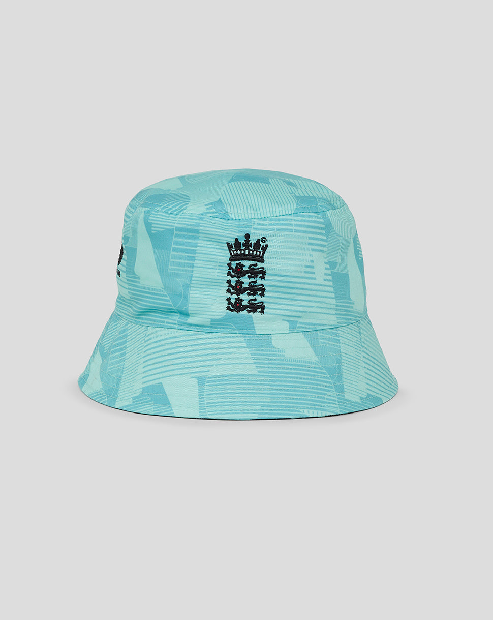 England Cricket 25/26 Ashes Training Wendbarer Bucket Hat - Caviar/Aqua Splash