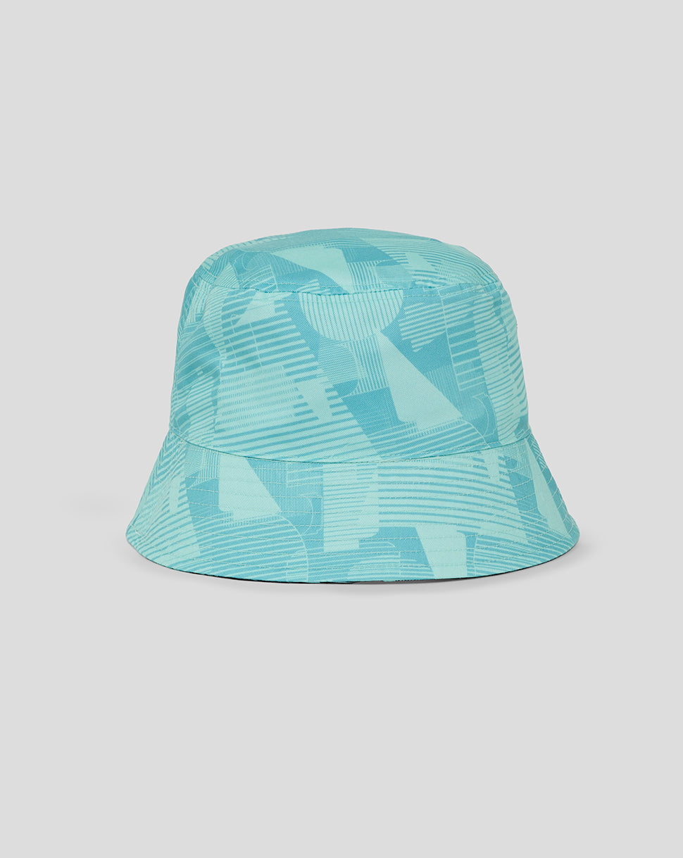 England Cricket 25/26 Ashes Training Wendbarer Bucket Hat - Caviar/Aqua Splash