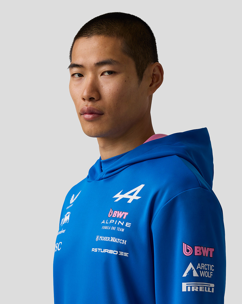 Official Unisex BWT Alpine Formula One Team Pullover Hoodie - Lapis Blue