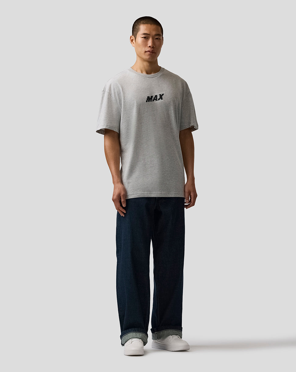 Oracle Red Bull Racing Unisex Max Verstappen Pixel Back Graphic T-Shirt - Grey Marl - Grey Marl