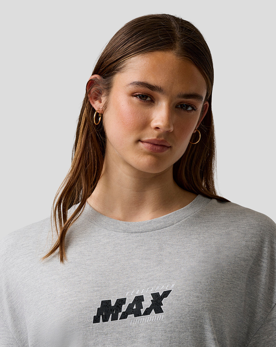 Oracle Red Bull Racing Unisex Max Verstappen Pixel Back Graphic T-Shirt - Grey Marl - Grey Marl