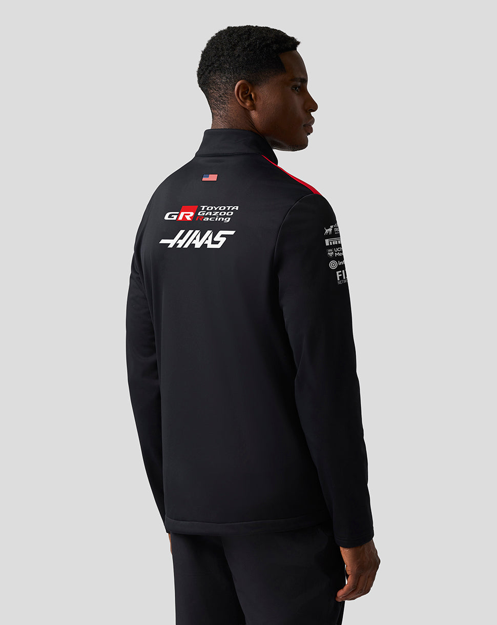 Official Haas Team Unisex Softshell-Jacke - Caviar/Flame Scarlet