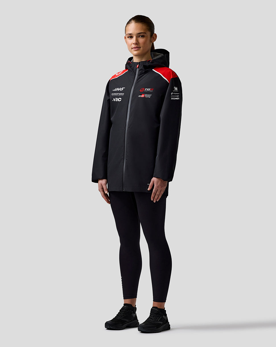 Chaqueta Official Haas Team Unisex Water Resistant - Caviar/Flame Scarlet