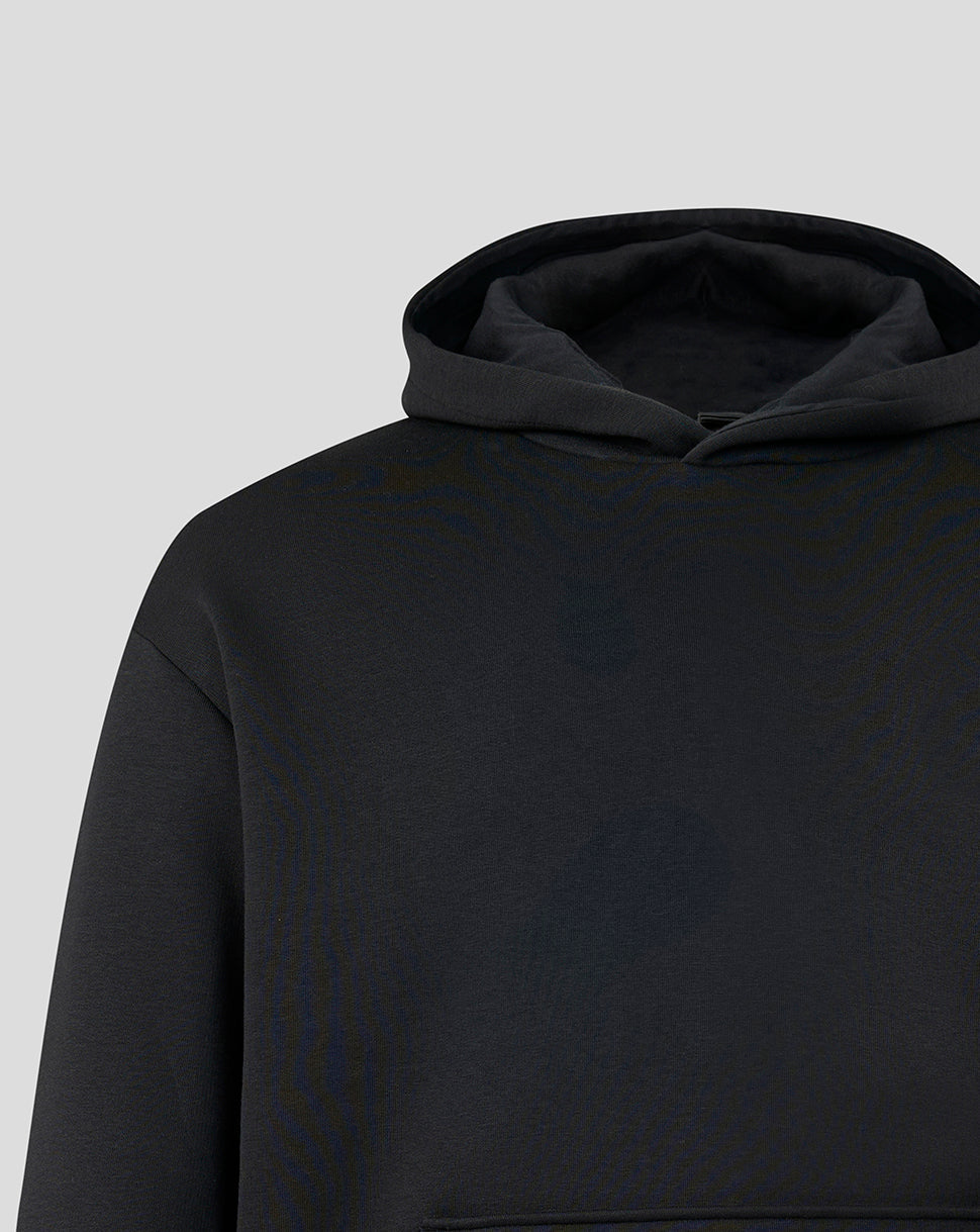 Black hoodie on a light gray background