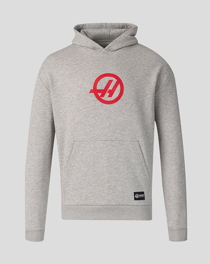 Official Haas Team Unisex Relaxed Pullover Hoodie - Grey Marl