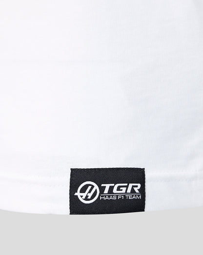 Official Haas Team Unisex Full Logo Front Graphic T-Shirt - White