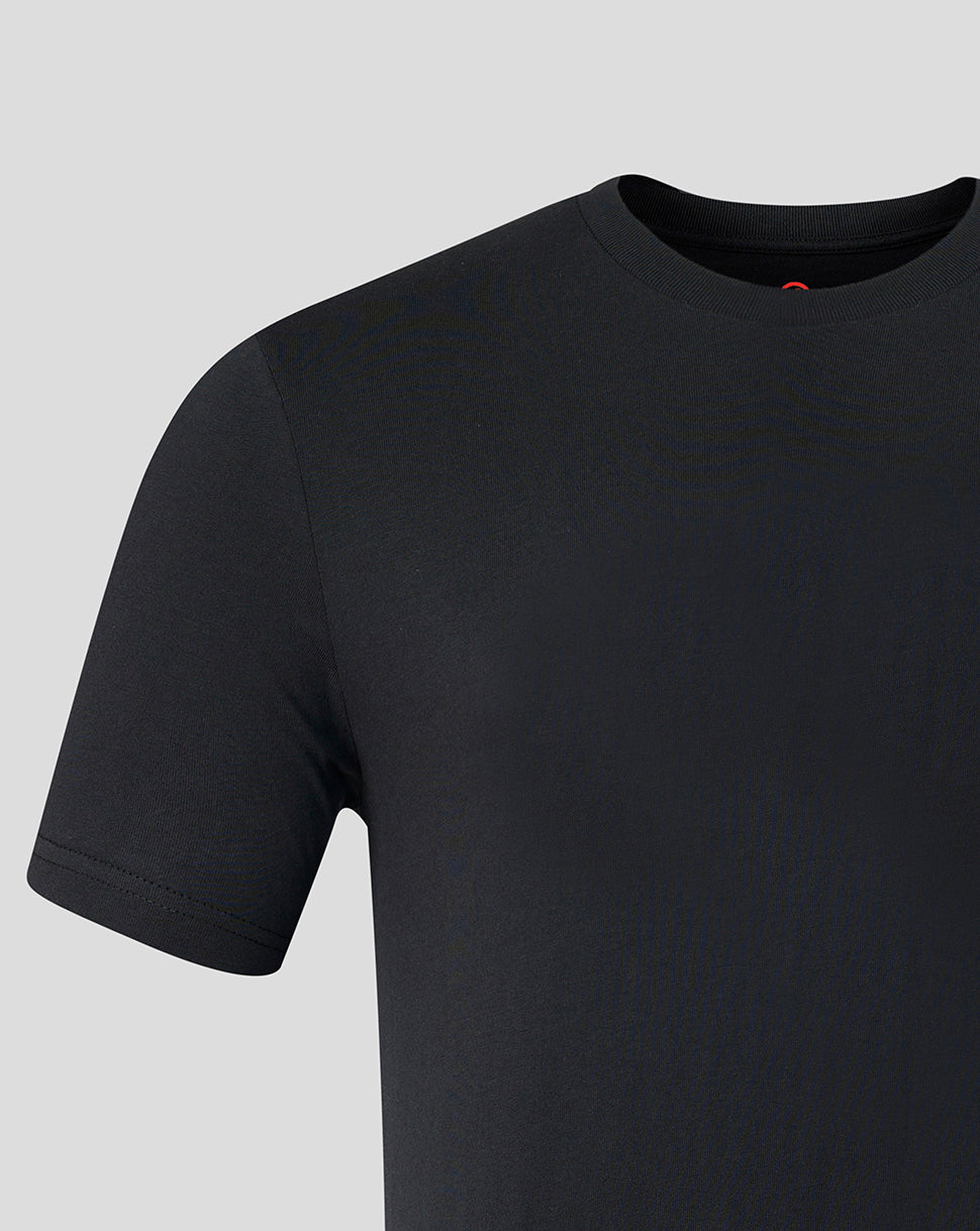 Official Haas Team Unisex Full Logo Back Grafik T-Shirt – Schwarz - Schwarz