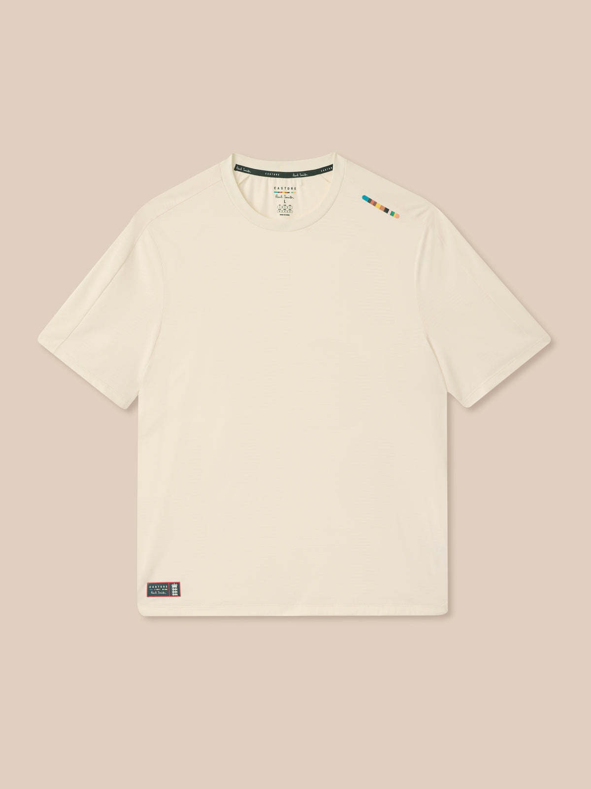 Paul Smith x Castore x England Cricket Unisex Jacquard T-Shirt - Whisper White