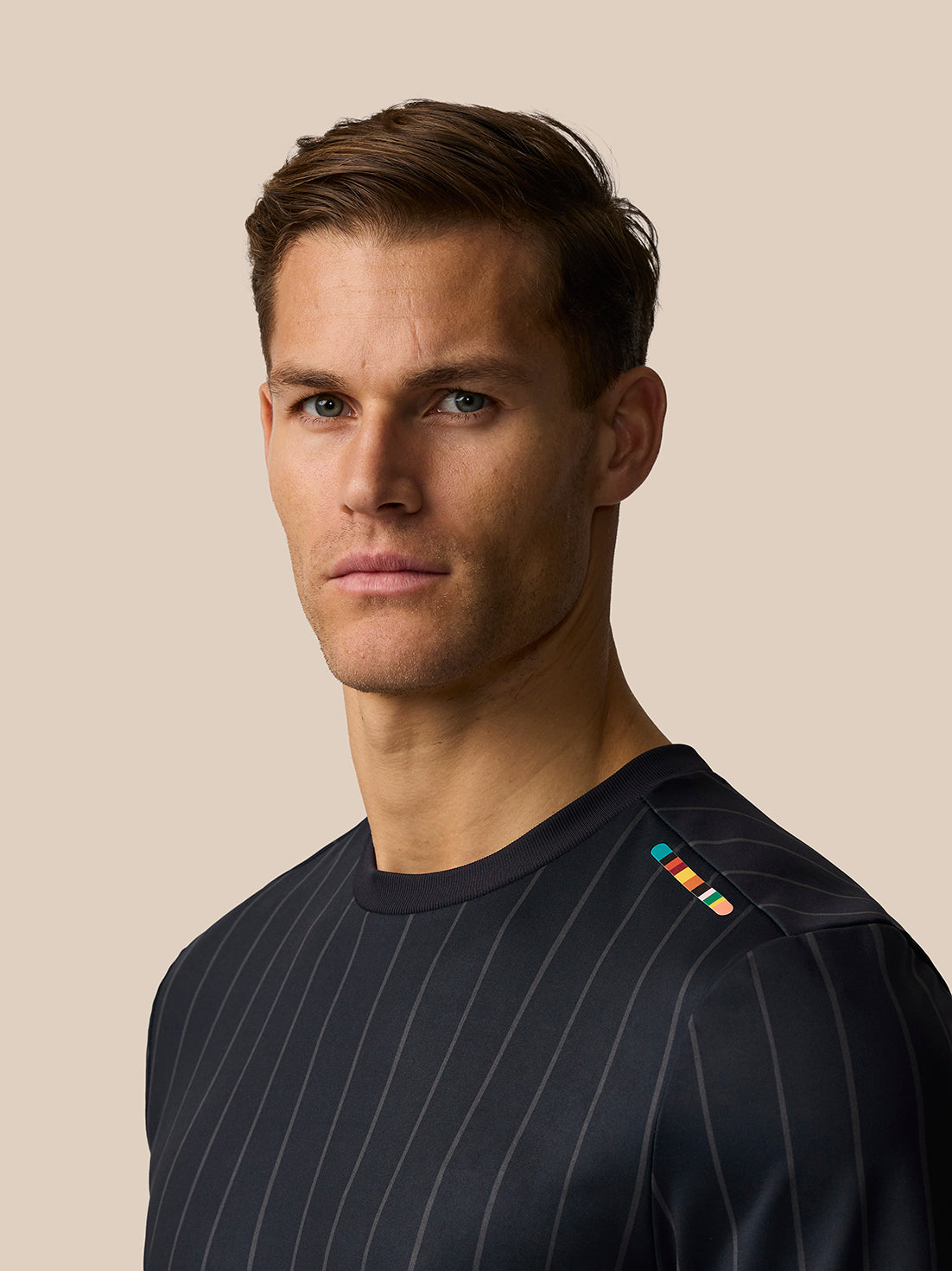 Paul Smith x Castore x England Cricket Unisex Gestreept T-shirt - Night Sky