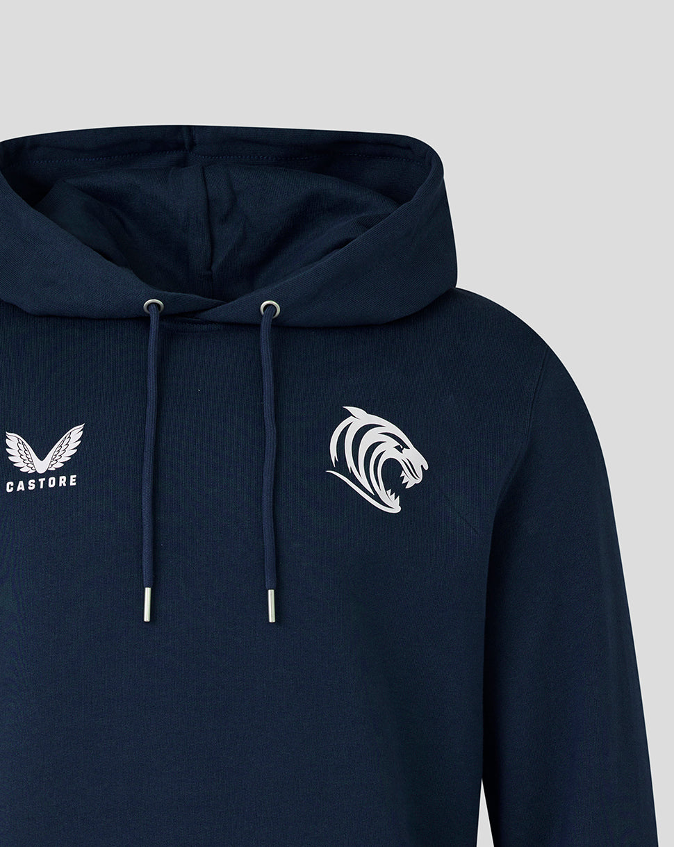 Leicester Tigers Unisex 25/26 Travel Brushed Back Hoodie - Navy