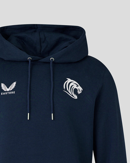 Leicester Tigers Unisex 25/26 Travel Brushed Back Hoodie - Navy