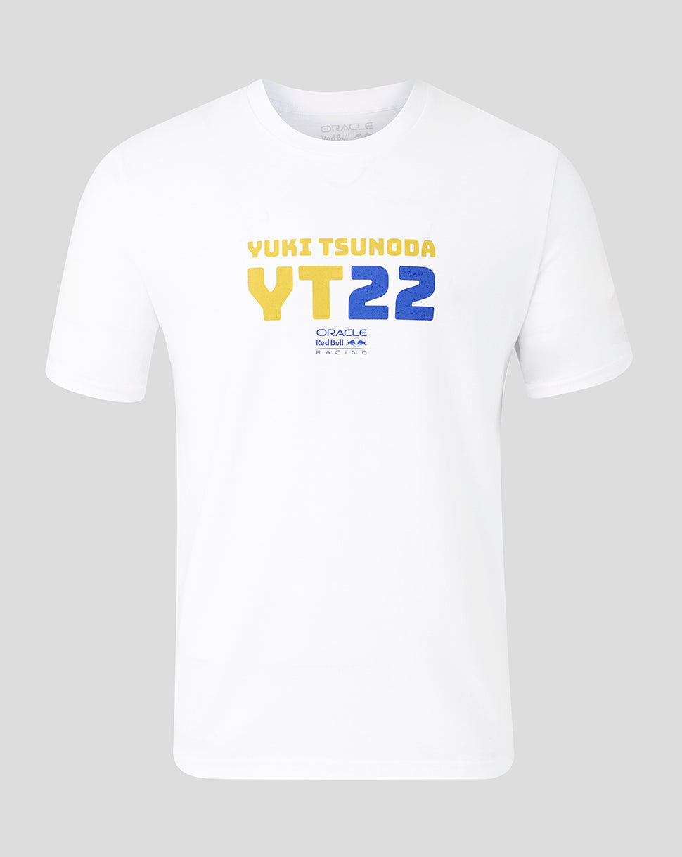 Camiseta Oracle Red Bull Racing Unisex Yuki Tsunoda 22 Gráfico – Blanco - Blanco