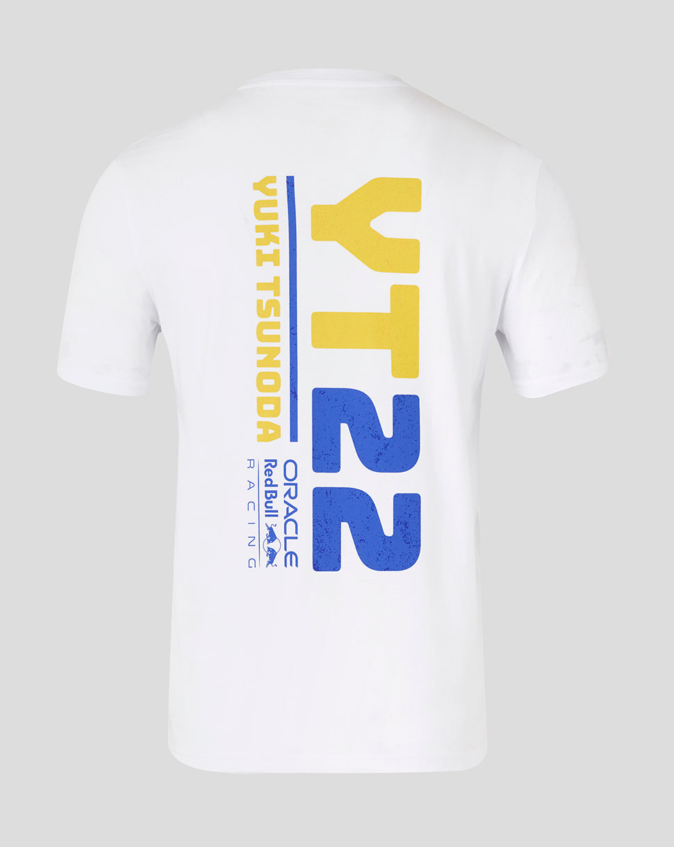 Camiseta Oracle Red Bull Racing Unisex Yuki Tsunoda 22 Gráfico – Blanco - Blanco