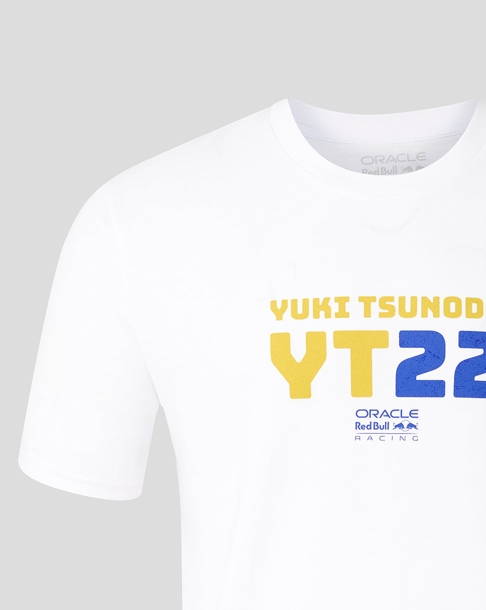 Camiseta Oracle Red Bull Racing Unisex Yuki Tsunoda 22 Gráfico – Blanco - Blanco
