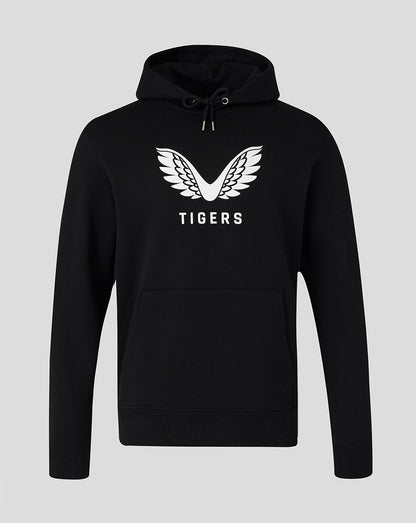 Leicester Tigers Unisex 25/26 Travel Brushed Back Hoodie - Black