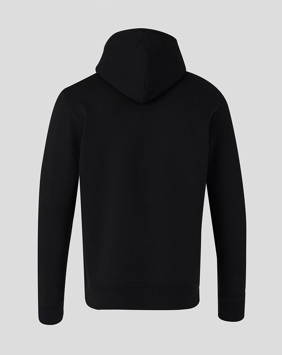 Leicester Tigers Unisex 25/26 Travel Brushed Back Hoodie - Black