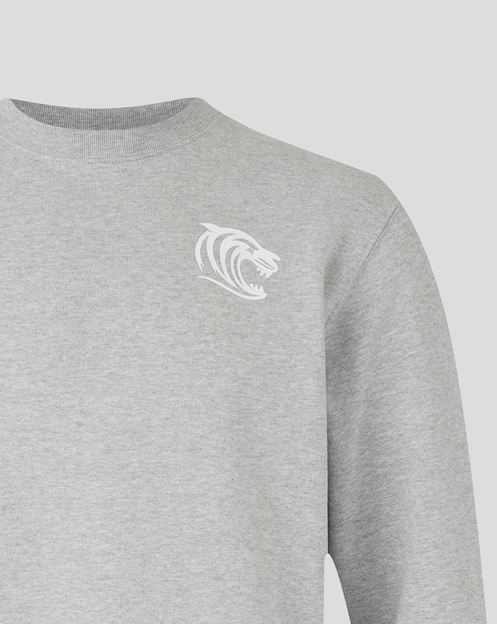 Leicester Tigers Unisex 25/26 Travel Crewneck Sweatshirt - Grey