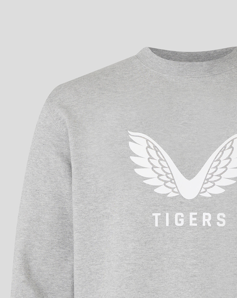 Leicester Tigers Unisex 25/26 Travel Crewneck Sweatshirt - Grey