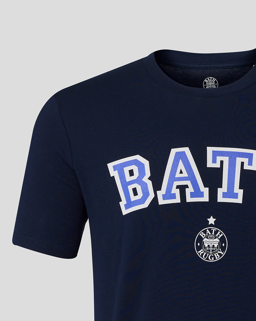 Bath Rugby Unisex Varsity Tee - French Navy
