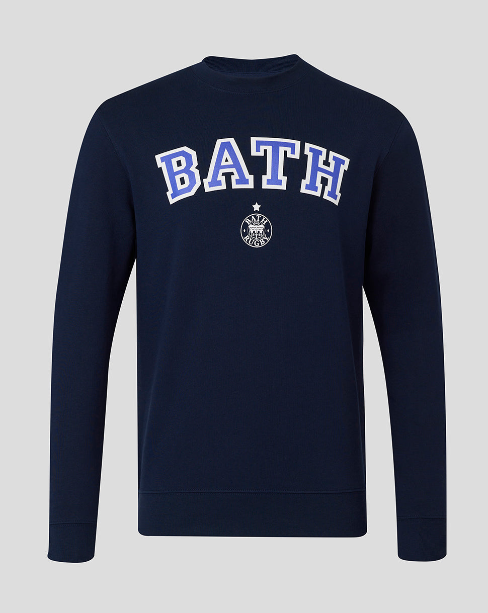 Bath Rugby Unisex Varsity Crew Sweatshirt - French Navy