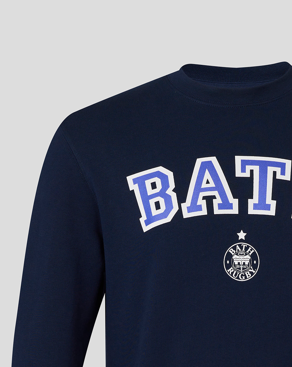 Bath Rugby Unisex Varsity Crew Sweatshirt - French Navy