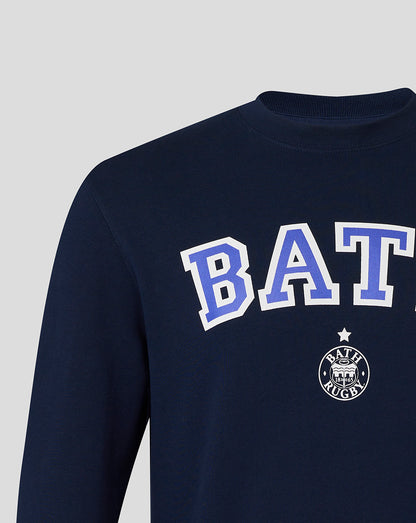 Bath Rugby Unisex Varsity Crew Sweatshirt - French Navy