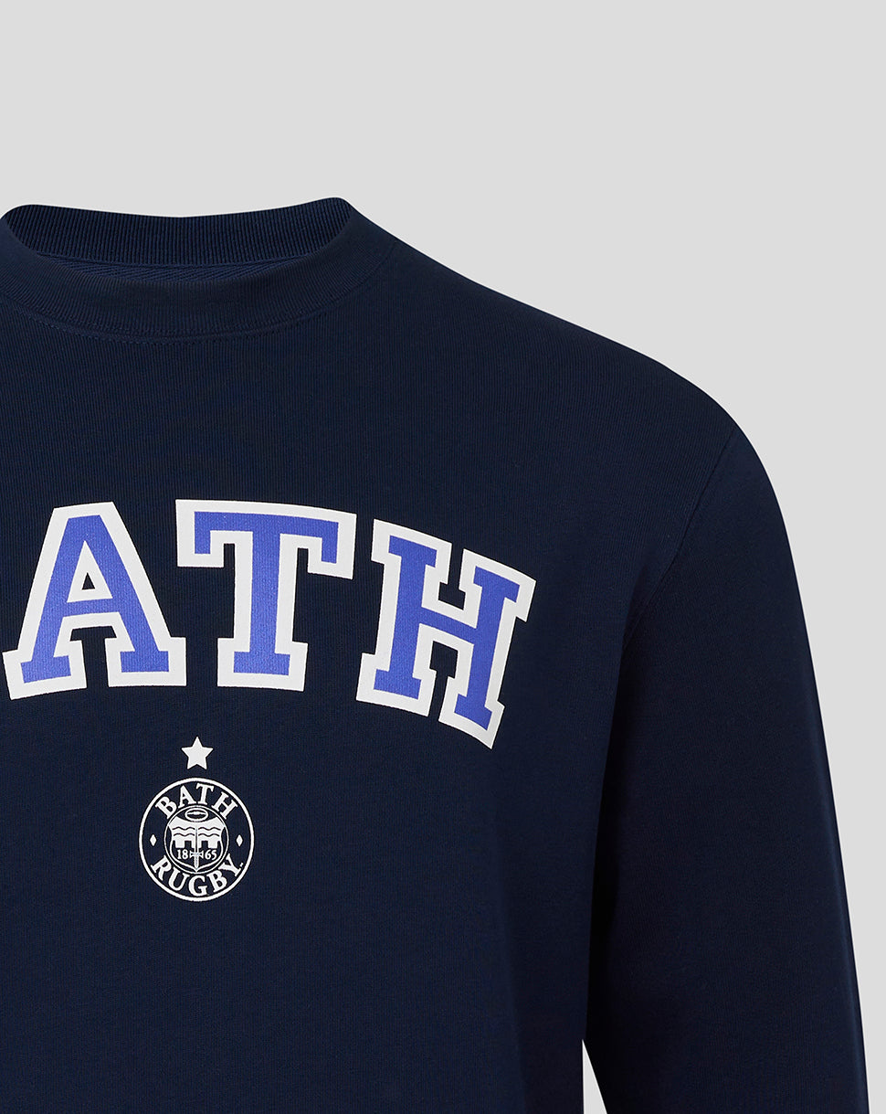 Bath Rugby Unisex Varsity Crew Sweatshirt - French Navy